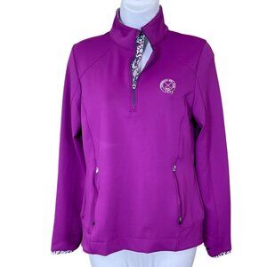 Zero Restriction Sofia Z500 Pullover Jacket Magenta Overbrook Golf Club Embr S